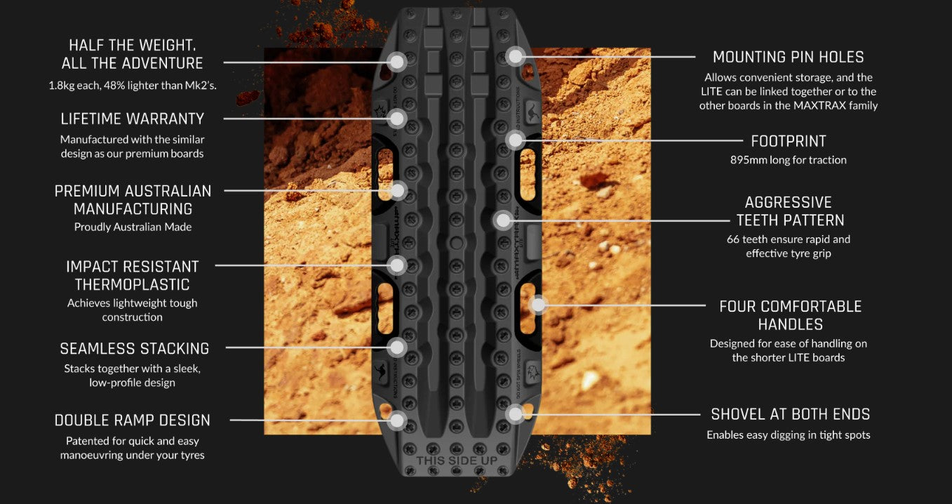 MAXTRAX LITE BLACK (PAIR) MTXLTBKP